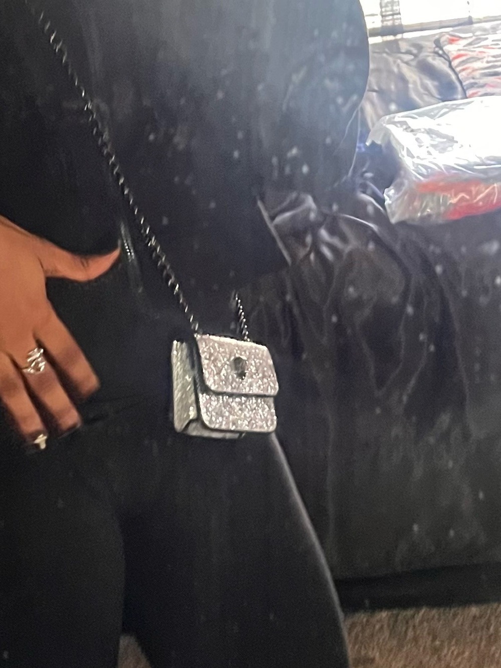 Sparkle Mini Crossbody Bag in Silver — Kurt giger bag
